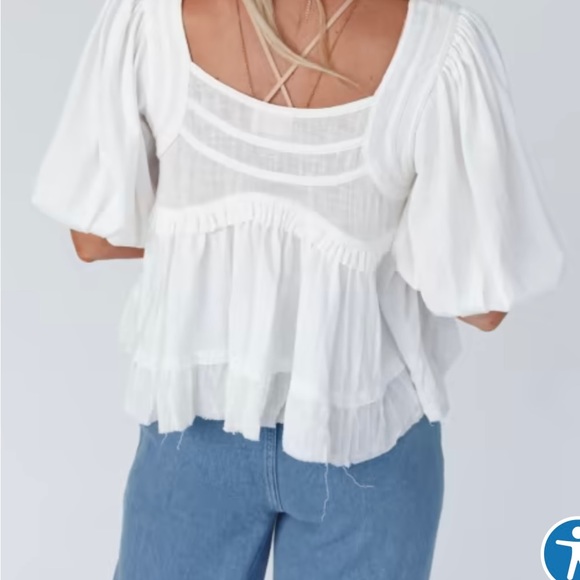 Raw edge babydoll top❌sold on Mercari❌ - Picture 2 of 2